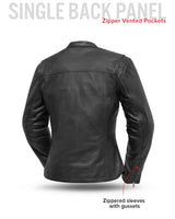 Roxy - Women's Leather Motorcycle Jacket - First Manufacturing Company - Flyclothing LLC
