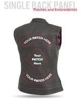 Jessica Women's Motorcycle Leather Vest - Pink - Limited Edition - First Manufacturing Company - Flyclothing LLC