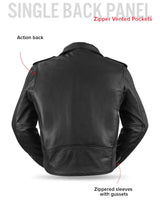 Superstar Men's Motorcycle Leather Jacket - First Manufacturing Company - Flyclothing LLC