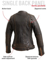 Electra - Women's Motorcycle Leather Jacket - First Manufacturing Company - Flyclothing LLC