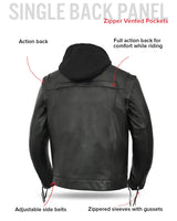 Nightstrike Men’s Motorcycle Leather Jacket - First Manufacturing Company - Flyclothing LLC