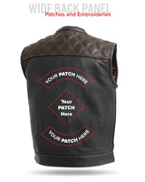 Upside Men's Club Style Leather Vest - First Manufacturing Company - Flyclothing LLC