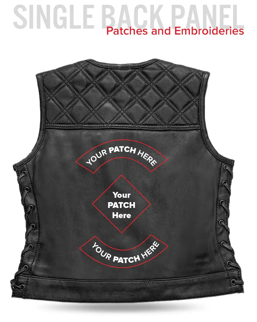 Bonnie - Women's Motorcycle Leather Vest - Diamond Quilt - First Manufacturing Company - Flyclothing LLC