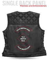 Bonnie - Women's Motorcycle Leather Vest - Diamond Quilt - First Manufacturing Company - Flyclothing LLC