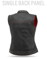Jessica Perforated Women's Motorcycle Leather Vest - First Manufacturing Company - Flyclothing LLC