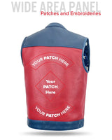 Patriot Rebel Men's Motorcycle Leather Vest - First Manufacturing Company - Flyclothing LLC