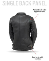 Jewel - Women's Motorcycle Leather Jacket - First Manufacturing Company - Flyclothing LLC