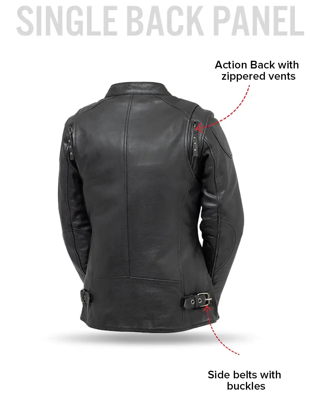 Jewel - Women's Motorcycle Leather Jacket - First Manufacturing Company - Flyclothing LLC