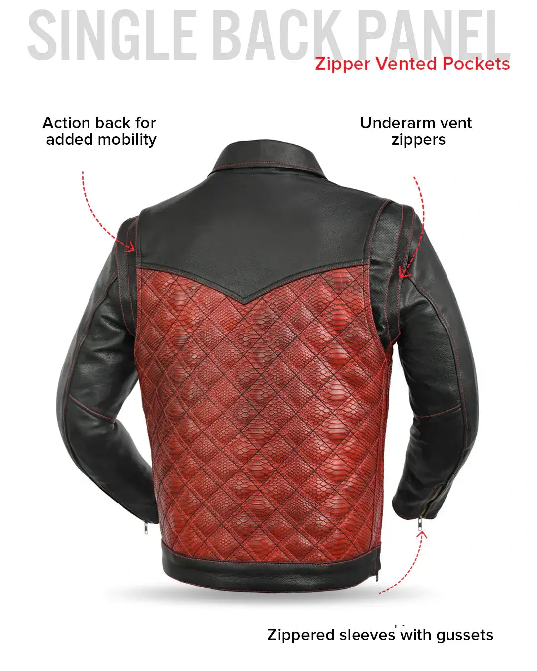 Redstrike Men’s Motorcycle Leather Jacket - First Manufacturing Company - Flyclothing LLC