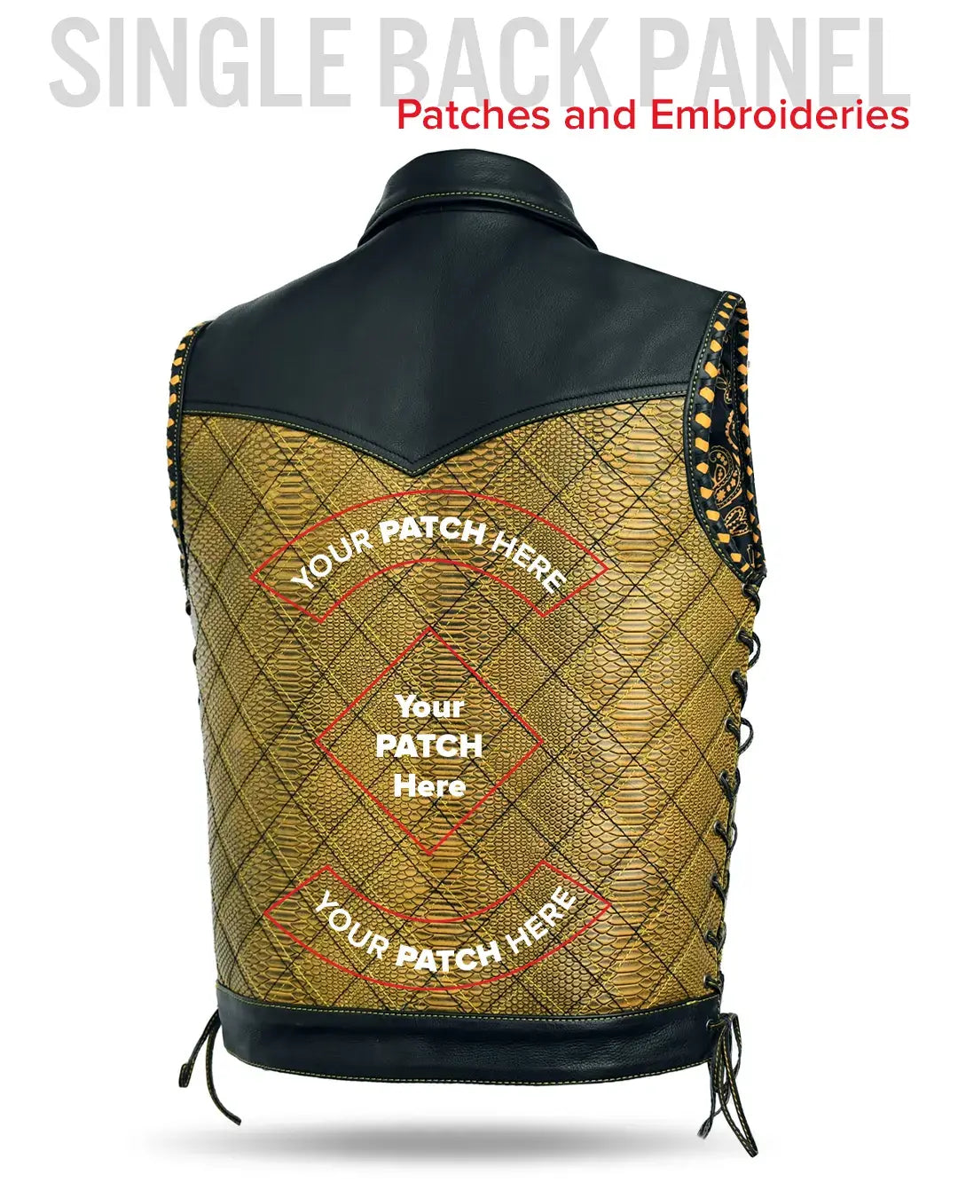 Kingsnake Men’s Motorcycle Leather Vest - First Manufacturing Company - Flyclothing LLC