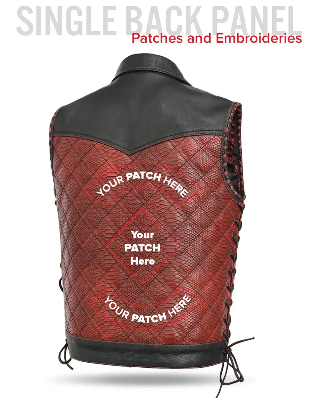 Kingsnake Men’s Motorcycle Leather Vest - First Manufacturing Company - Flyclothing LLC