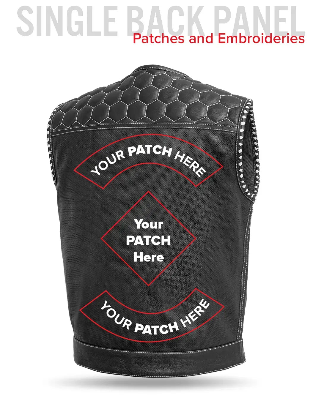 Hornet Perforated Men's Club Style Leather Vest - First Manufacturing Company - Flyclothing LLC