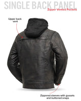 Vendetta Men's Motorcycle Leather Jacket - First Manufacturing Company - Flyclothing LLC