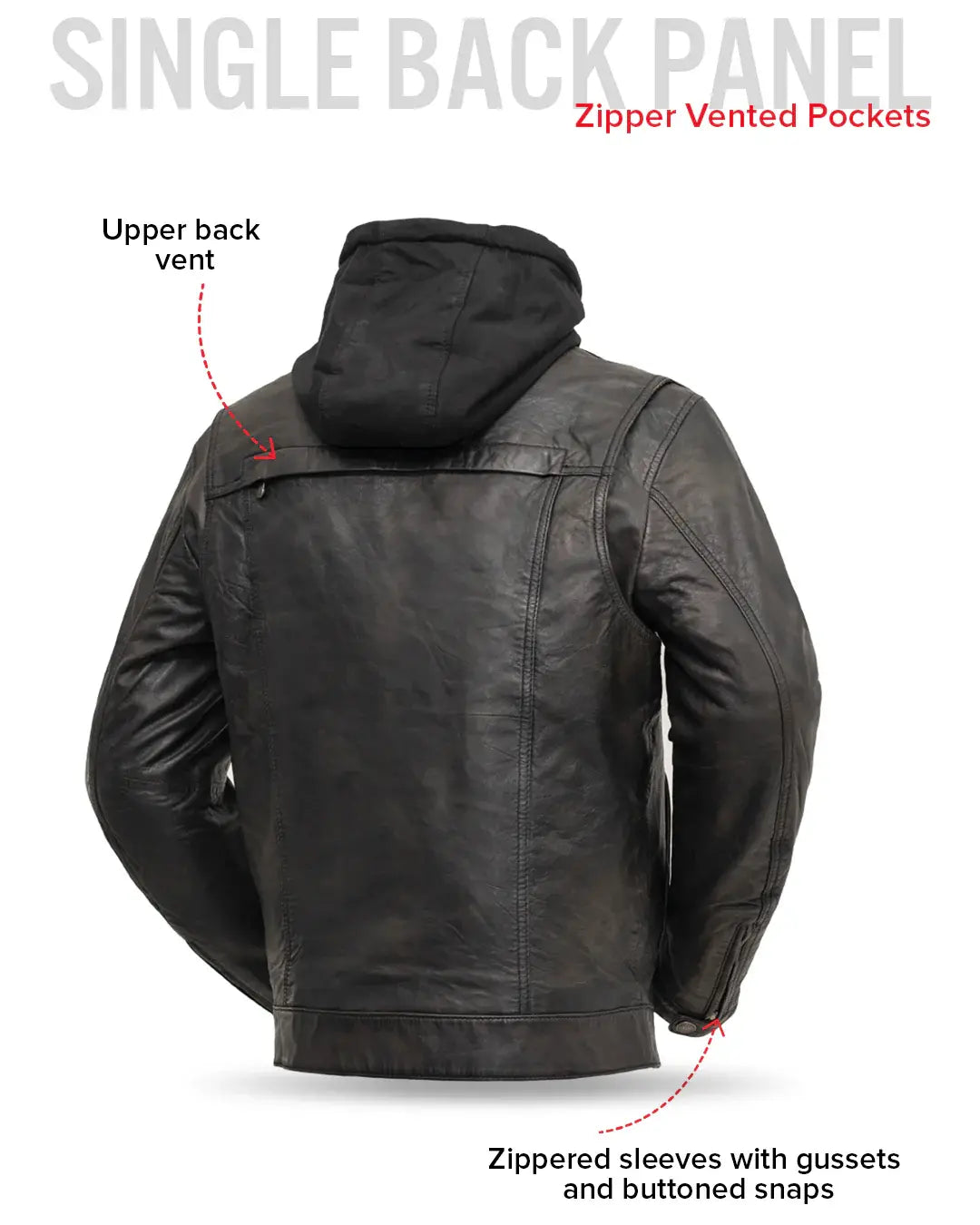 Vendetta Men's Motorcycle Leather Jacket - First Manufacturing Company - Flyclothing LLC