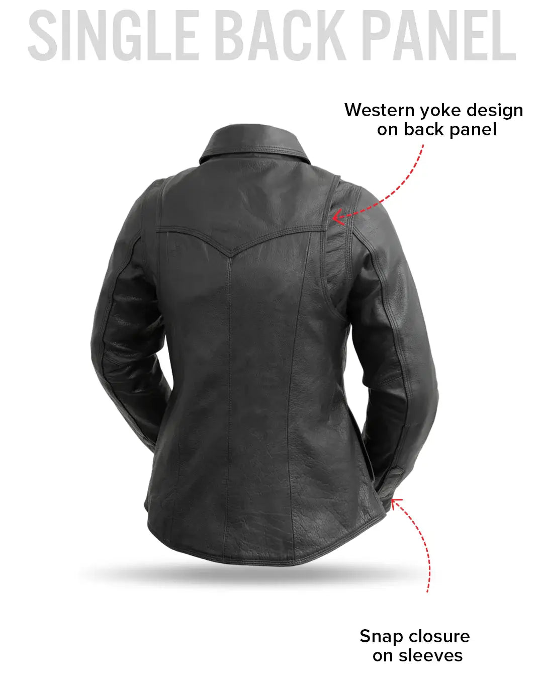 Onyx Women's Leather Motorcycle Shirt - First Manufacturing Company - Flyclothing LLC