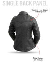 Onyx Women's Leather Motorcycle Shirt - First Manufacturing Company - Flyclothing LLC