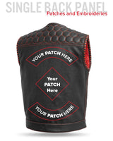 Hornet Perforated Men's Club Style Leather Vest - First Manufacturing Company - Flyclothing LLC
