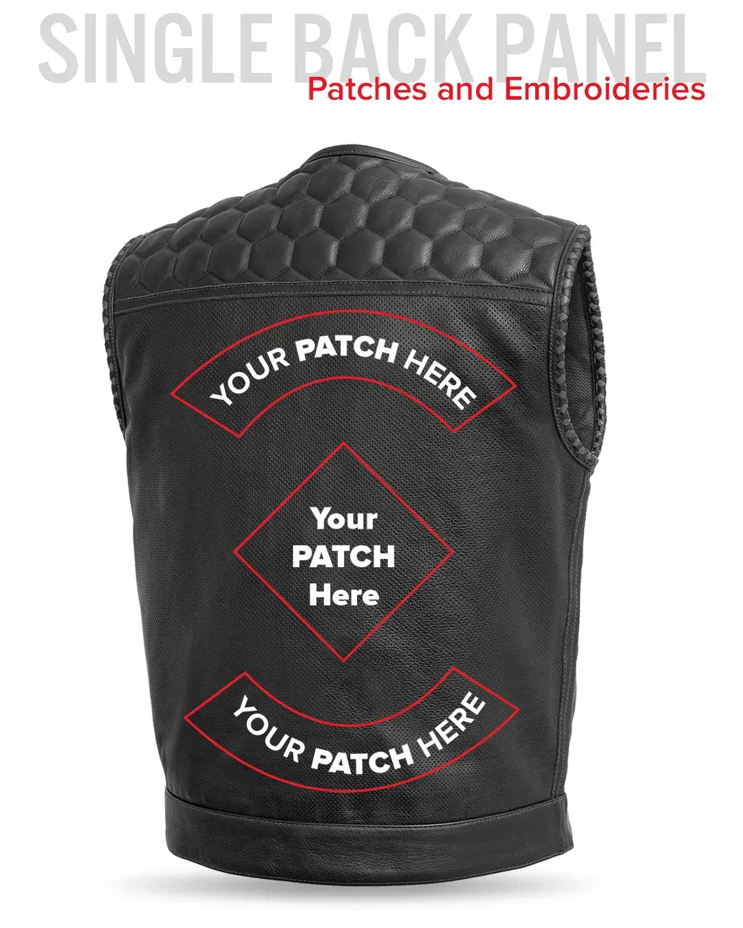 Hornet Perforated Men's Club Style Leather Vest - First Manufacturing Company - Flyclothing LLC