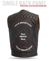 Hornet Perforated Men's Club Style Leather Vest - First Manufacturing Company - Flyclothing LLC
