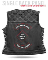Bonnie - Women's Motorcycle Leather Vest - Diamond Quilt - First Manufacturing Company - Flyclothing LLC