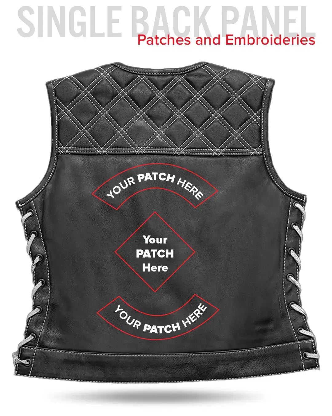 Bonnie - Women's Motorcycle Leather Vest - Diamond Quilt - First Manufacturing Company - Flyclothing LLC