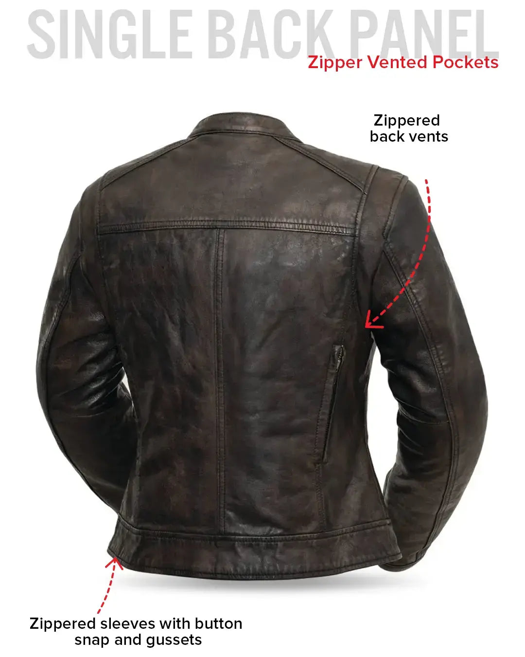 Trickster Womens Motorcycle Leather Jacket - First Manufacturing Company - Flyclothing LLC