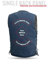 Gambler Men's Motorcycle Denim Vest - First Manufacturing Company - Flyclothing LLC