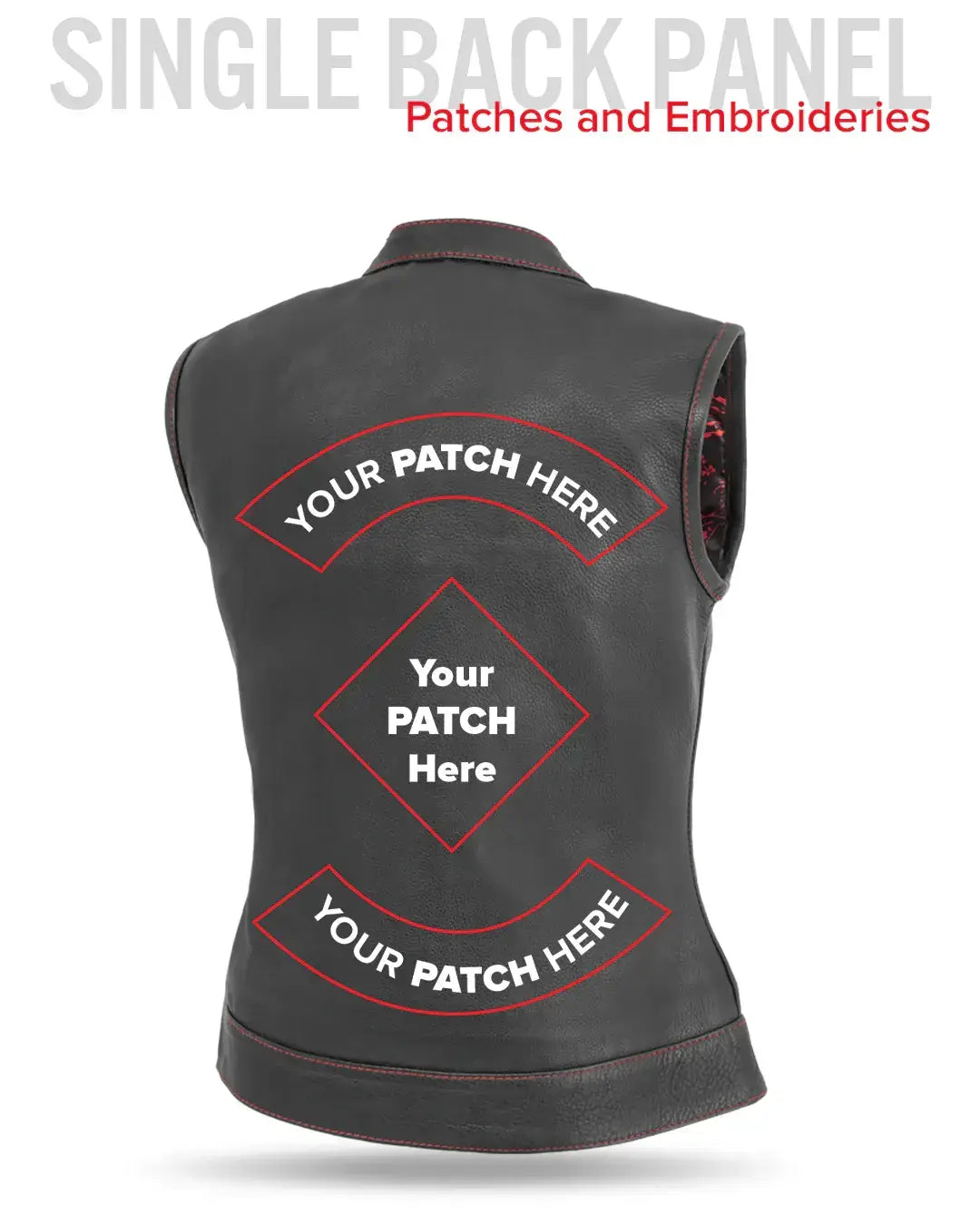 Jessica Women's Motorcycle Leather Vest - Black/Red - Limited Edition - First Manufacturing Company - Flyclothing LLC