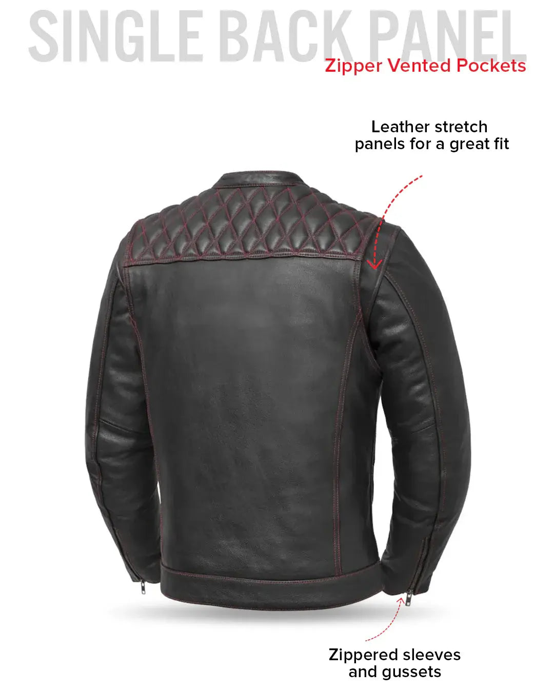 Cinder Men's Cafe Style Leather Jacket - First Manufacturing Company - Flyclothing LLC