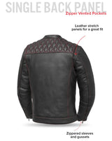 Cinder Men's Cafe Style Leather Jacket - First Manufacturing Company - Flyclothing LLC