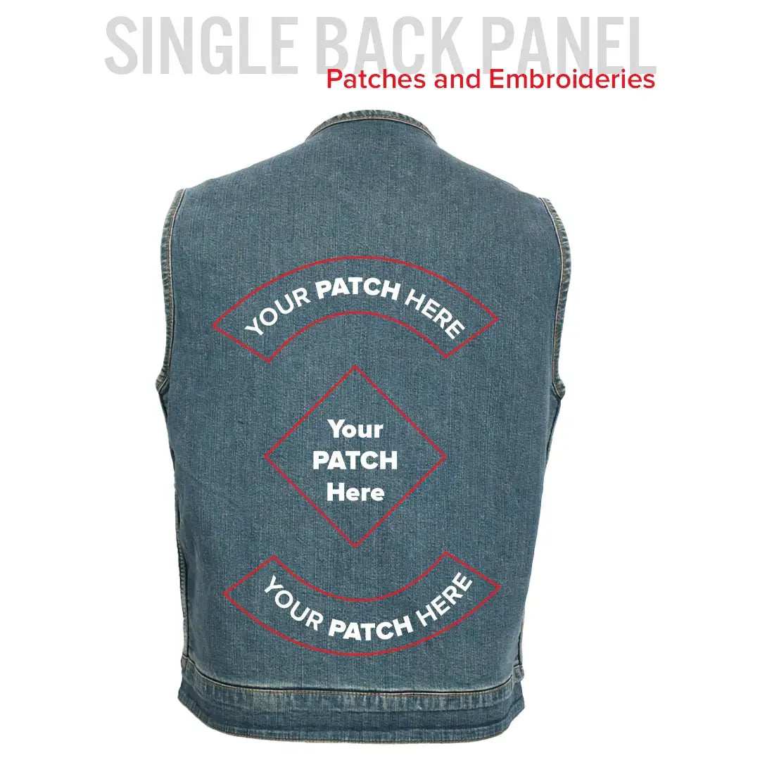 No Limit - Men's Motorcycle Denim Vest - First Manufacturing Company - Flyclothing LLC