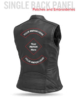 Nina Women's Motorcycle Leather Vest - First Manufacturing Company - Flyclothing LLC
