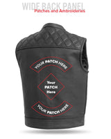 Upside Men's Club Style Leather Vest - First Manufacturing Company - Flyclothing LLC