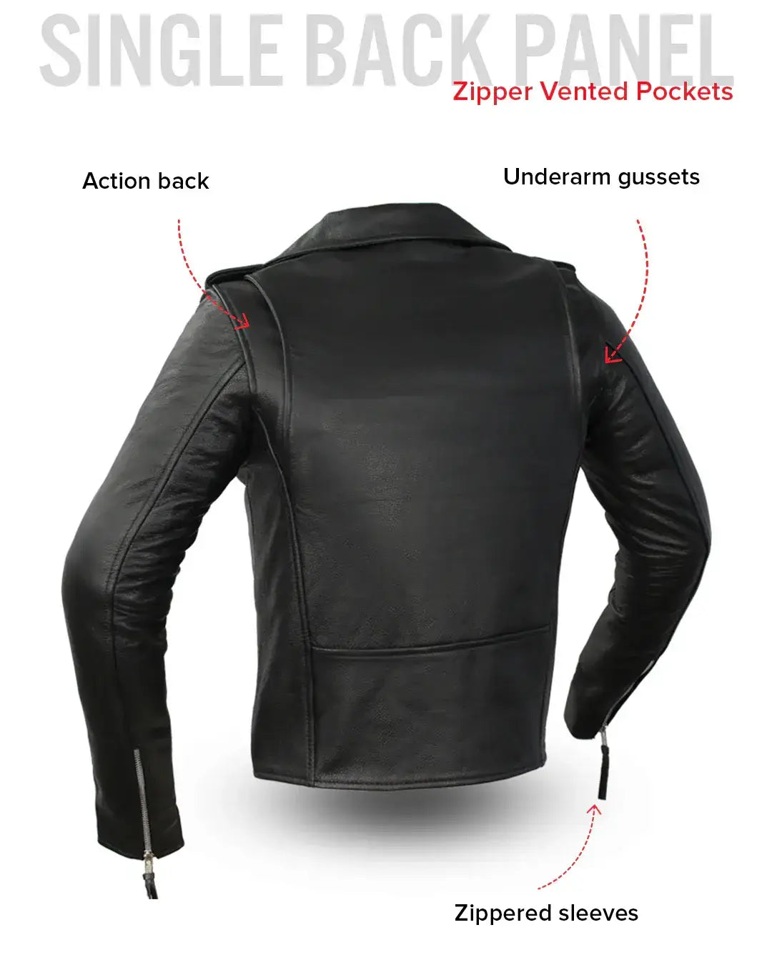 Rockstar - Women's Motorcycle Leather Jacket - First Manufacturing Company - Flyclothing LLC