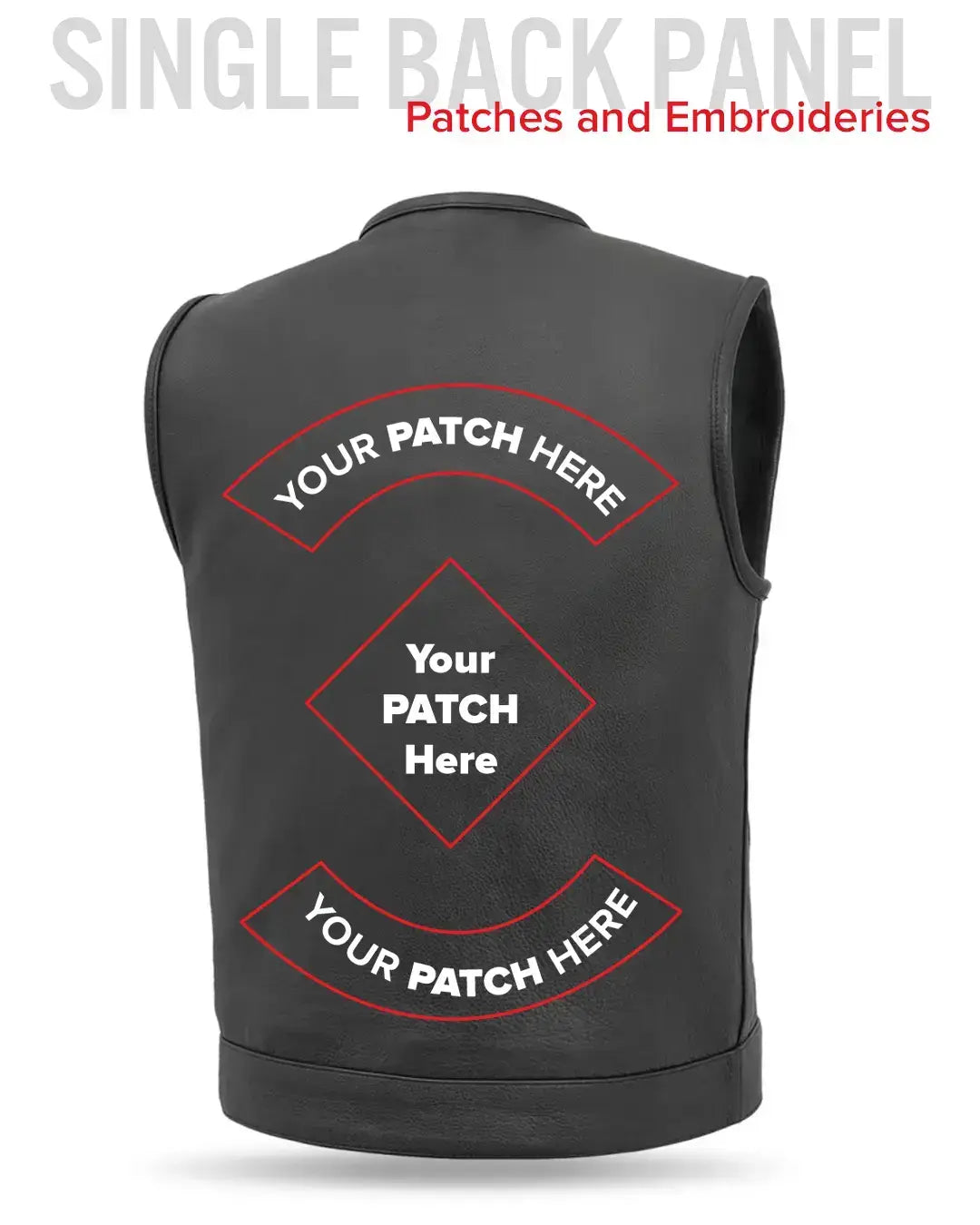No Rival - Men's Motorcycle Leather Vest - First Manufacturing Company - Flyclothing LLC