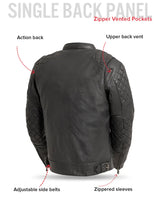 Grand Prix - Men's Leather Motorcycle Jacket - First Manufacturing Company - Flyclothing LLC