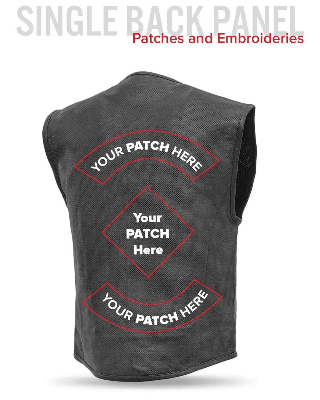 Raceway - Men's Motorcycle Perforated Leather Vest - First Manufacturing Company - Flyclothing LLC