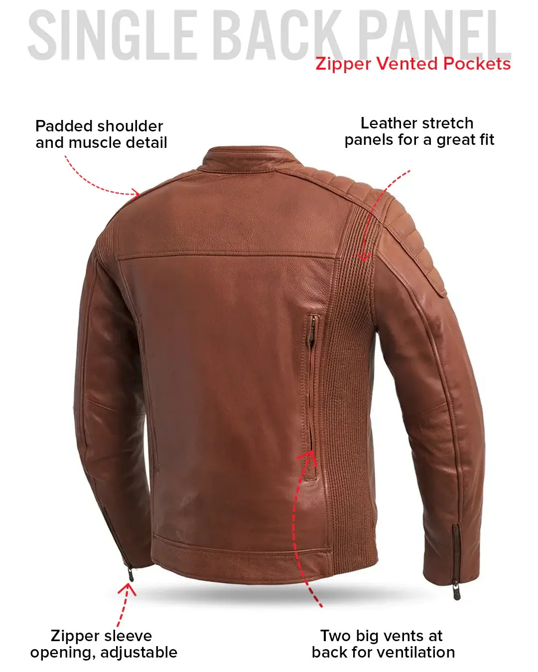 Crusader Men's Motorcycle Leather Jacket - First Manufacturing Company - Flyclothing LLC