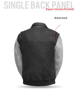 Moto Bomber Two Tone Men's Leather Jacket - First Manufacturing Company - Flyclothing LLC