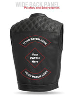 Upside Perforated Men's Club Style Leather Vest - First Manufacturing Company - Flyclothing LLC