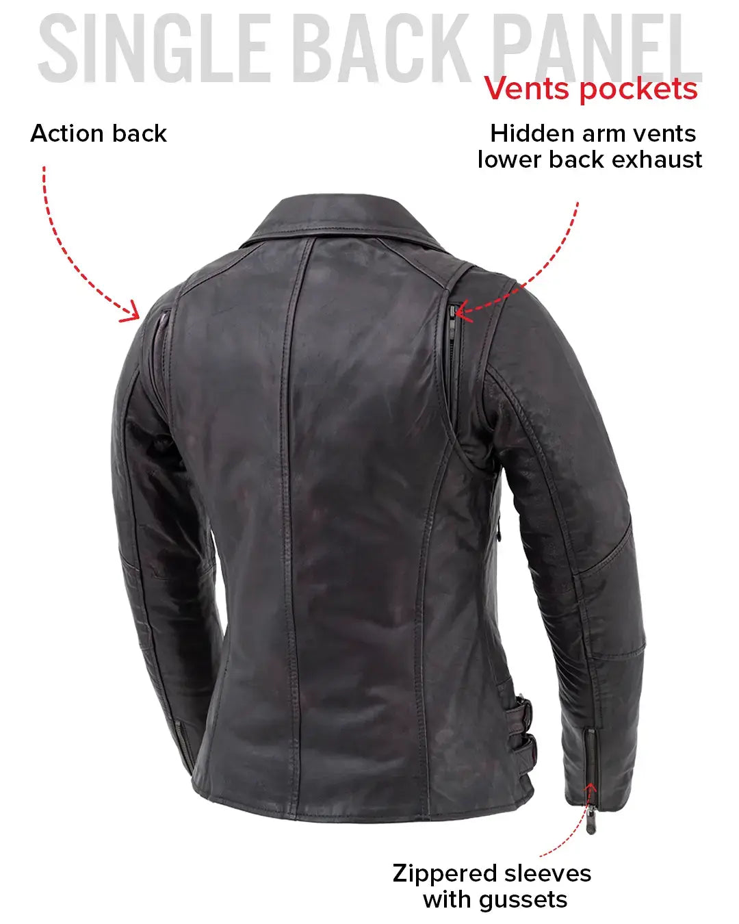Wildside - Women's Motorcycle Leather Jacket - First Manufacturing Company - Flyclothing LLC