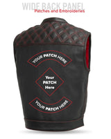 Upside Perforated Men's Club Style Leather Vest - First Manufacturing Company - Flyclothing LLC