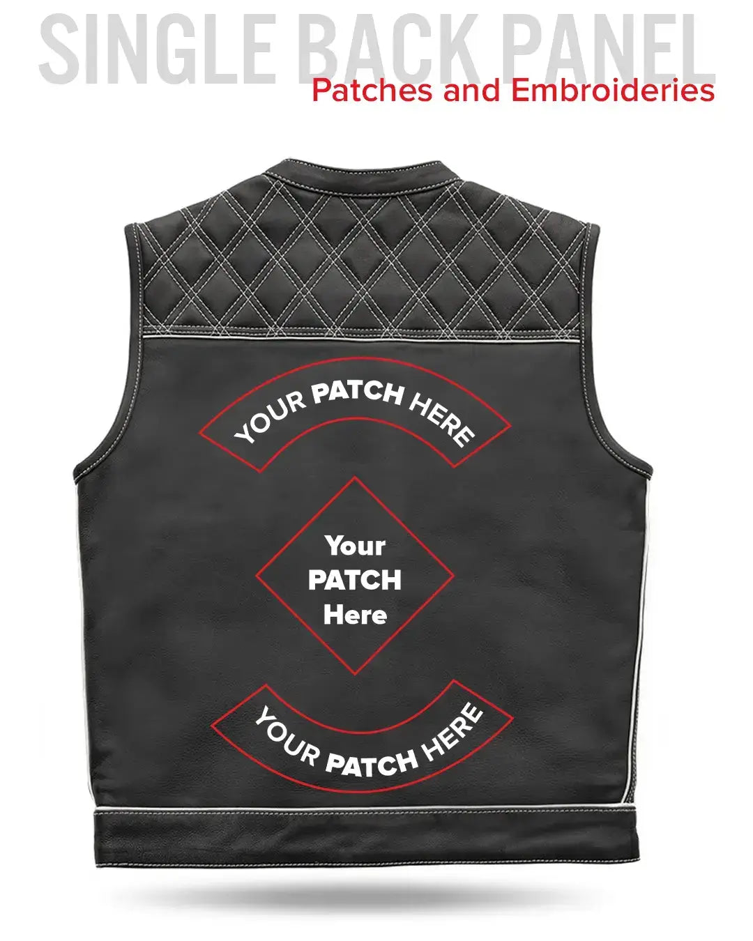 Finish Line - White Checker - Men's Motorcycle Leather Vest - First Manufacturing Company - Flyclothing LLC