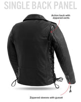 Popstar Women's Motorcycle Leather Jacket - First Manufacturing Company - Flyclothing LLC