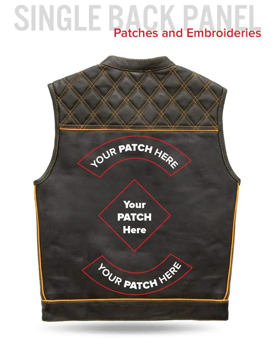 Finish Line - Gold Checker - Men's Motorcycle Leather Vest - First Manufacturing Company - Flyclothing LLC