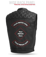 Upside Perforated Men's Club Style Leather Vest - First Manufacturing Company - Flyclothing LLC