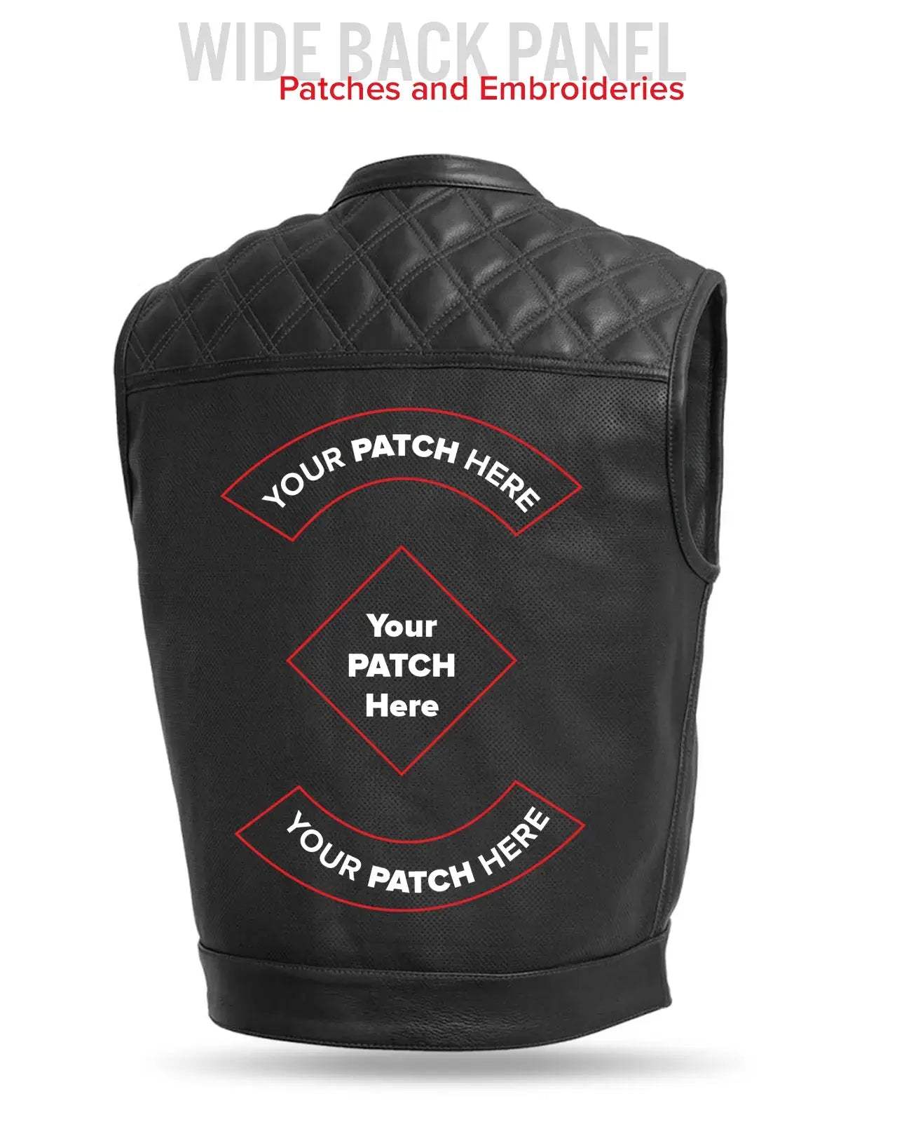 Upside Perforated Men's Club Style Leather Vest - First Manufacturing Company - Flyclothing LLC