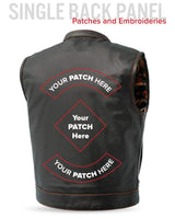 The Club Cut Men's Motorcycle Leather Vest, Multiple Color Options - First Manufacturing Company - Flyclothing LLC