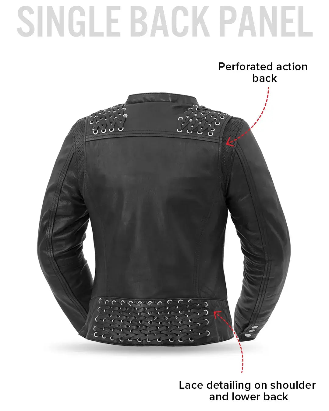Black Widow - Women's Motorcycle Leather Jacket - First Manufacturing Company - Flyclothing LLC