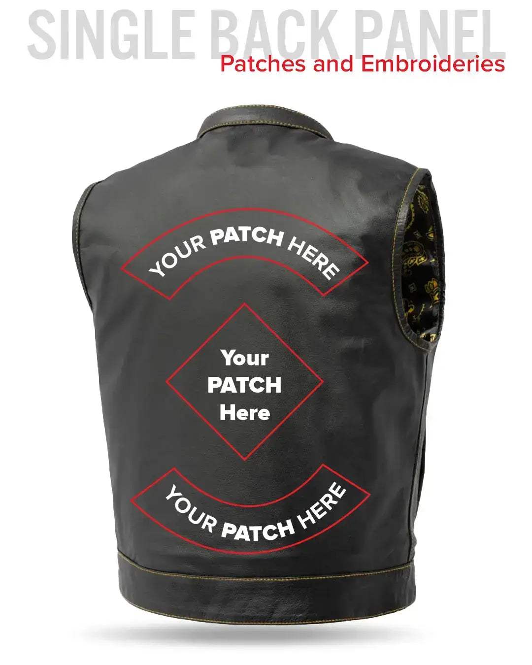 The Club Cut Men's Motorcycle Leather Vest, Multiple Color Options - First Manufacturing Company - Flyclothing LLC